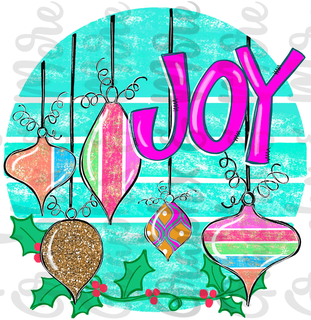 Joy Ornaments PNG | Sublimation Design | Hand Drawn