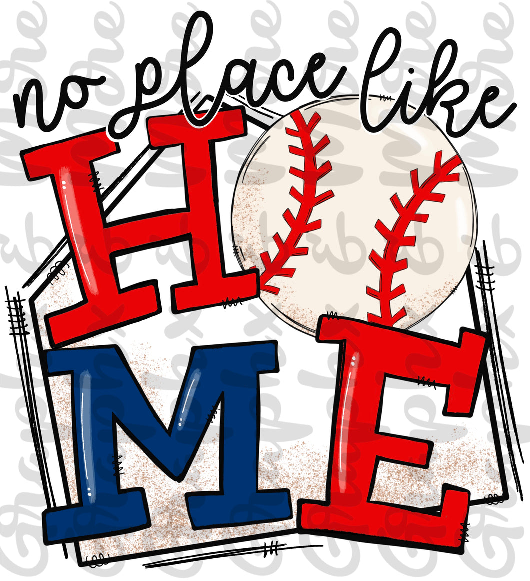 Baseball No Place Like Home PNG | Sublimation Design | Hand Drawn