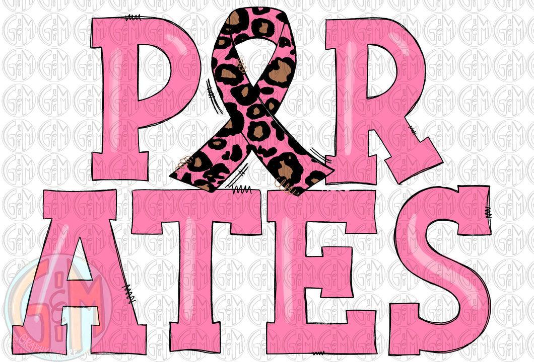 Pirates Breast Cancer PNG | Sublimation Design | Hand Drawn