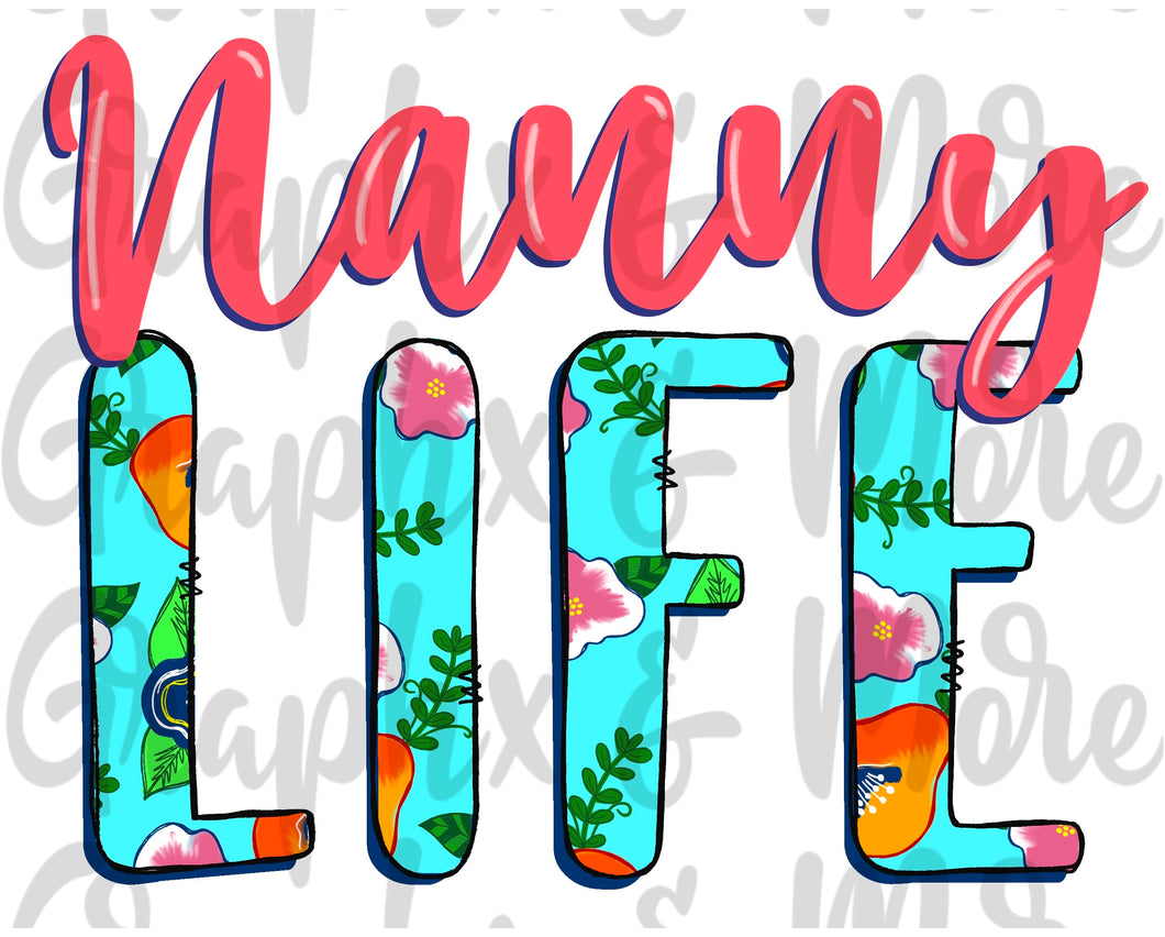 Nanny Life PNG | Sublimation Design | Hand Drawn