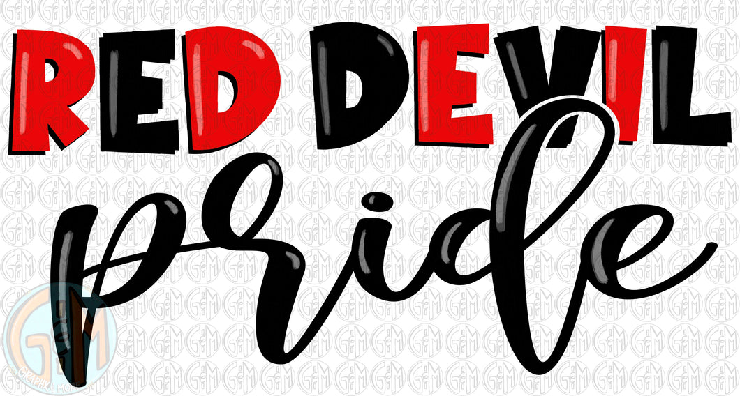 Red Devil Pride PNG | Sublimation Design | Hand Drawn