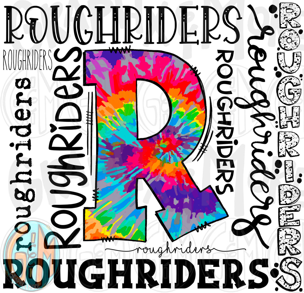 Roughriders Collage PNG | Sublimation Design | Hand Drawn