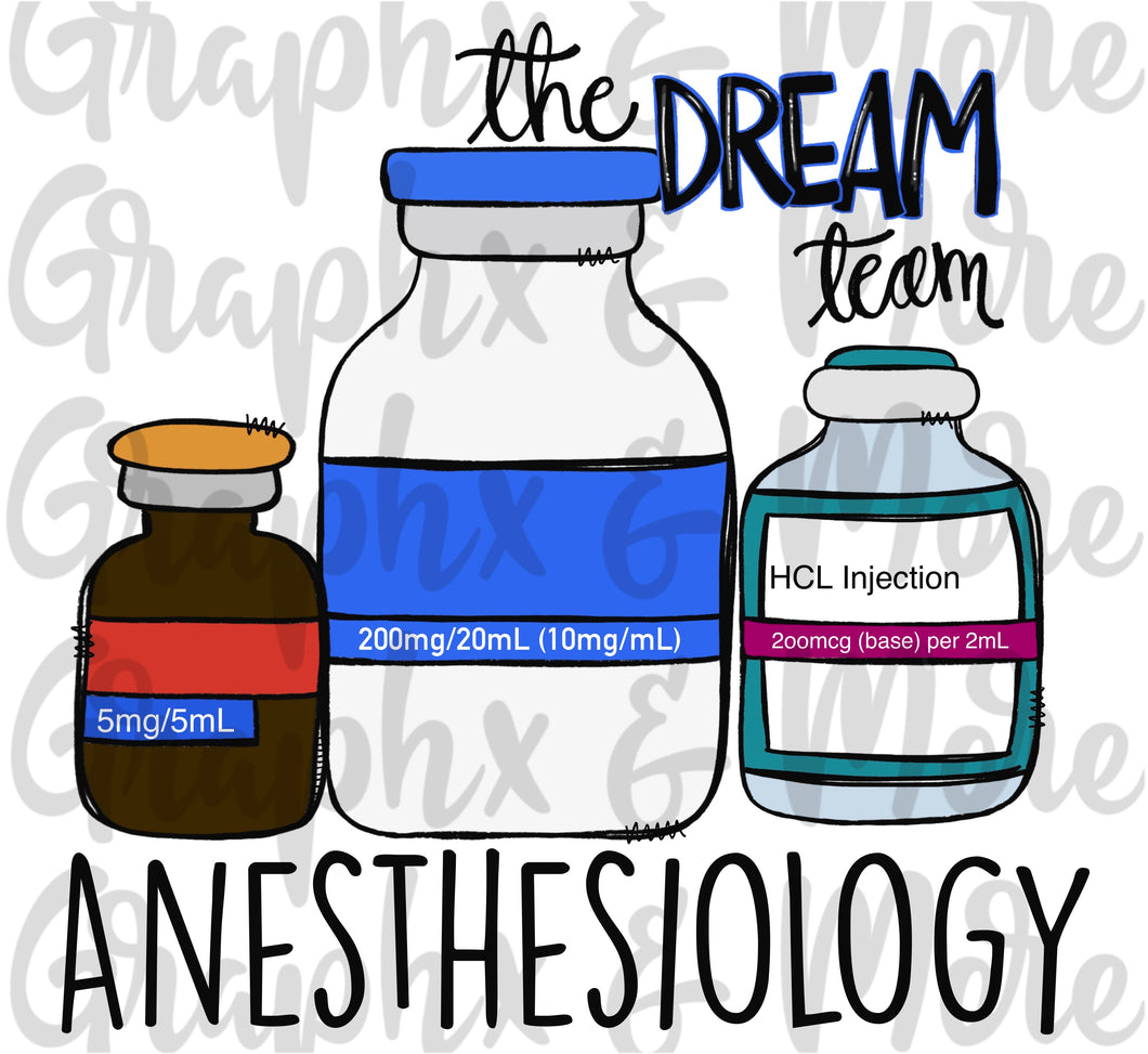 Anesthesiology PNG | Sublimation Design | Hand Drawn