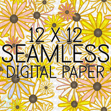 Load image into Gallery viewer, Seamless Daisies Digital Paper Bundle PNG | 12x12 | 3 Digitals | Sublimation Design | Hand Drawn
