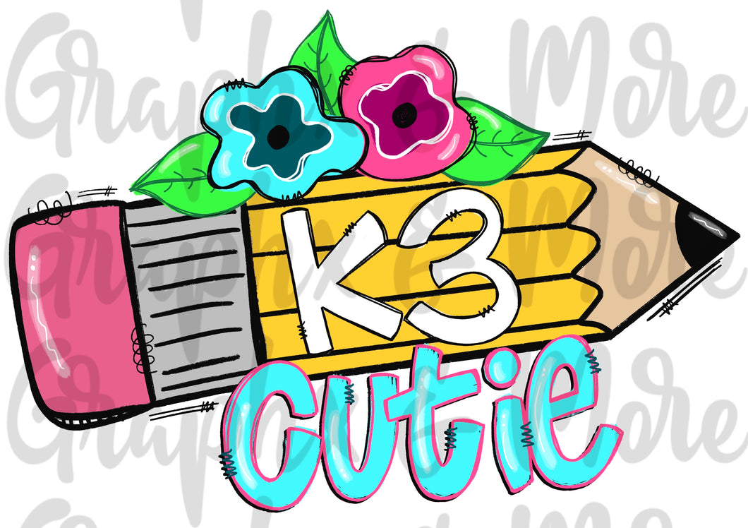 K3 Cutie PNG | Sublimation Design | Hand Drawn