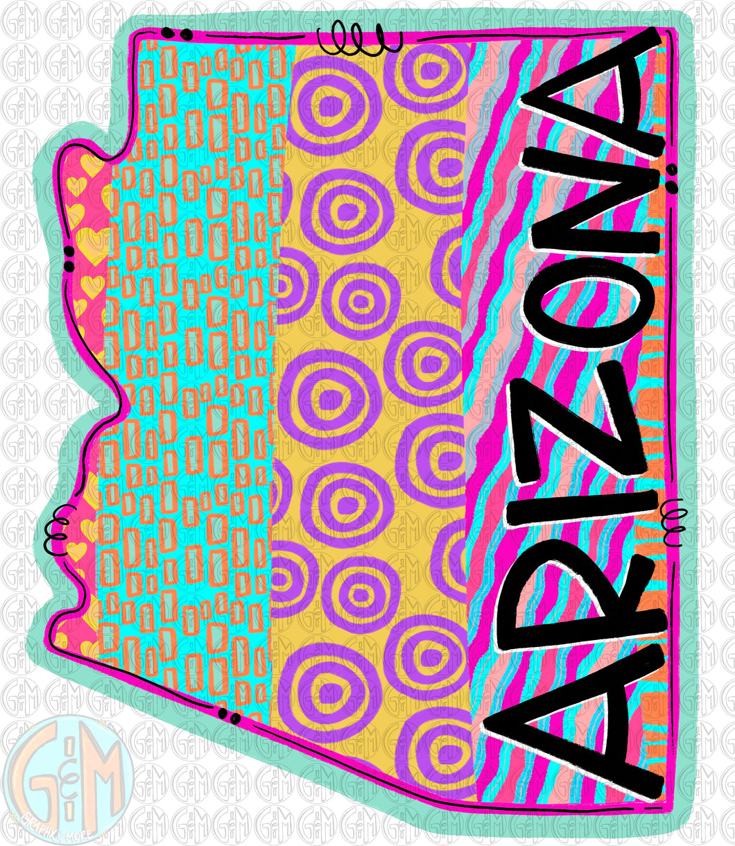 Bright Pattern Arizona PNG | Hand Drawn | Sublimation Design