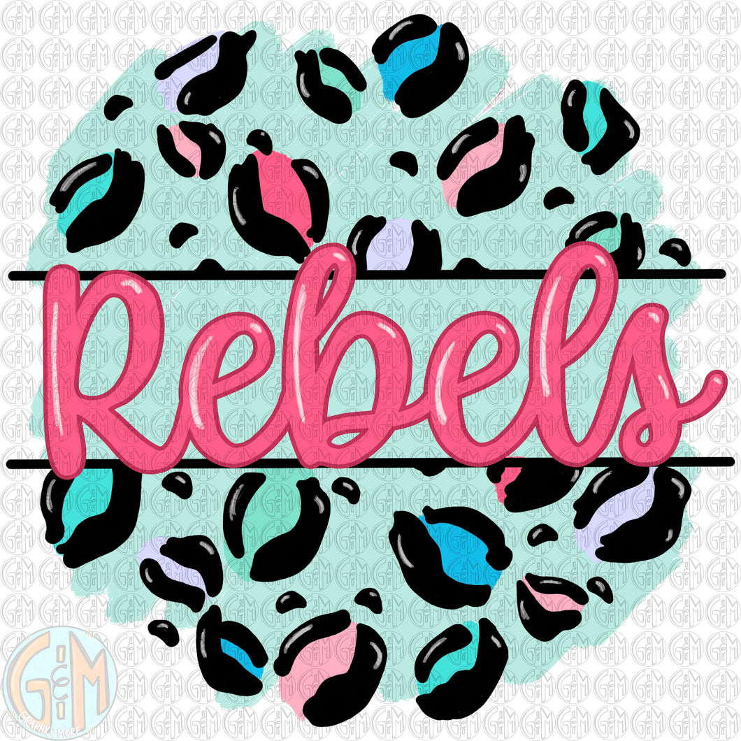 Pastel Leopard Rebels PNG | Sublimation Design | Hand Drawn