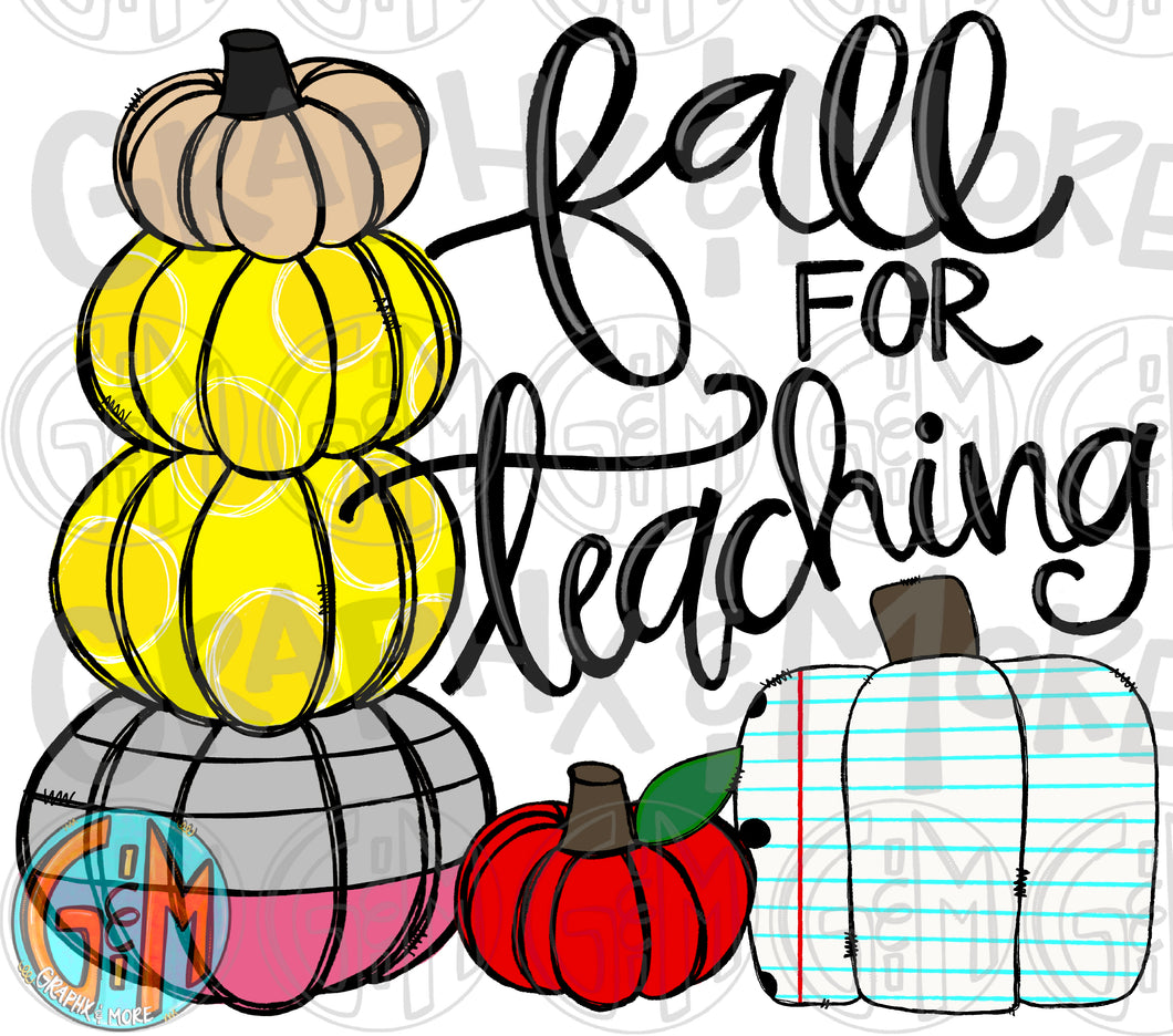 Fall for Teaching PNG | Sublimation Design | Hand Drawn