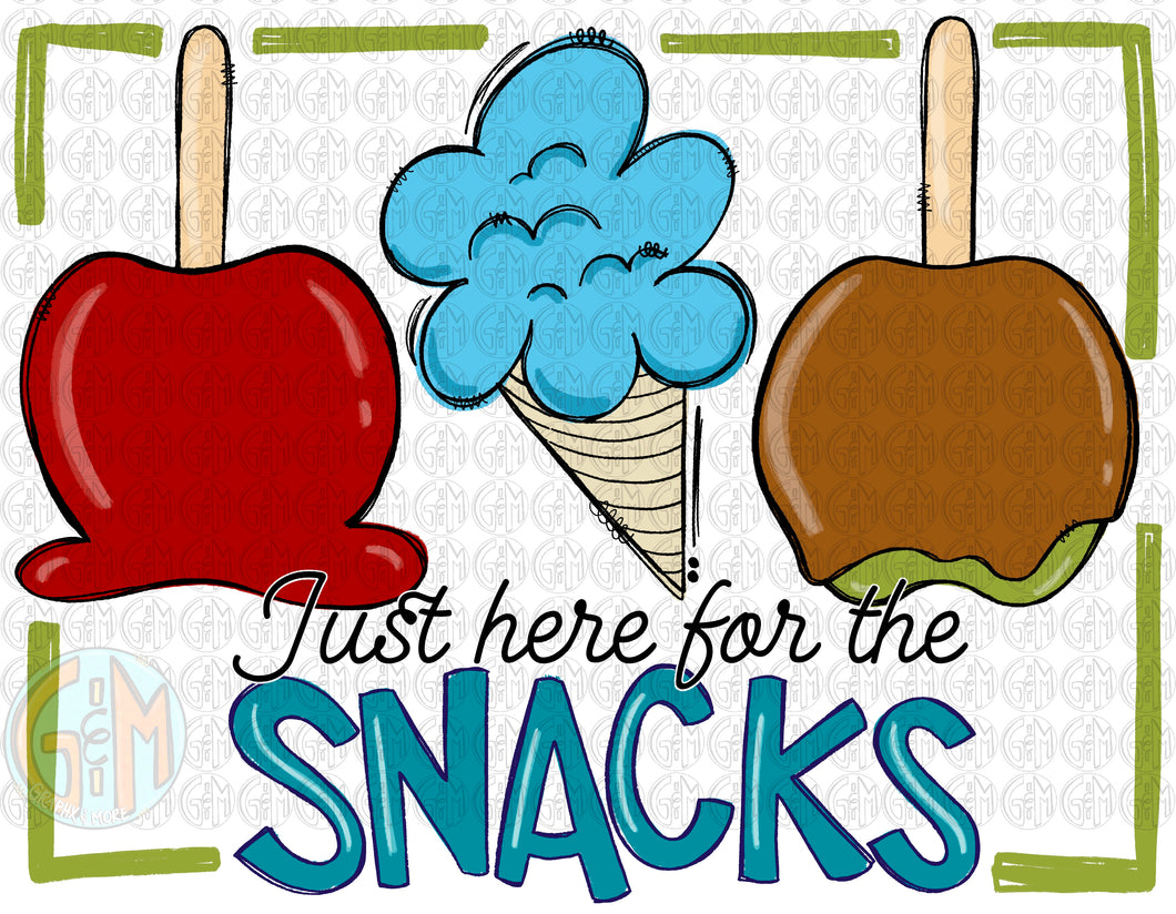 Just here for the Snacks (boy) PNG | Sublimation Design | Hand Drawn