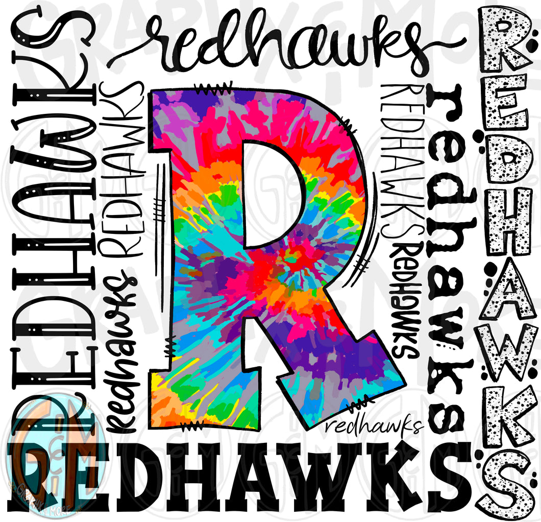 Redhawks Collage PNG | Sublimation Design | Hand Drawn
