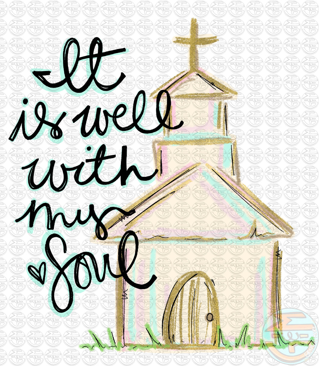 It is Well Church PNG | Hand Drawn | Sublimation Design