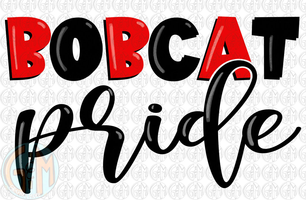 Bobcat Pride PNG | Sublimation Design | Hand Drawn