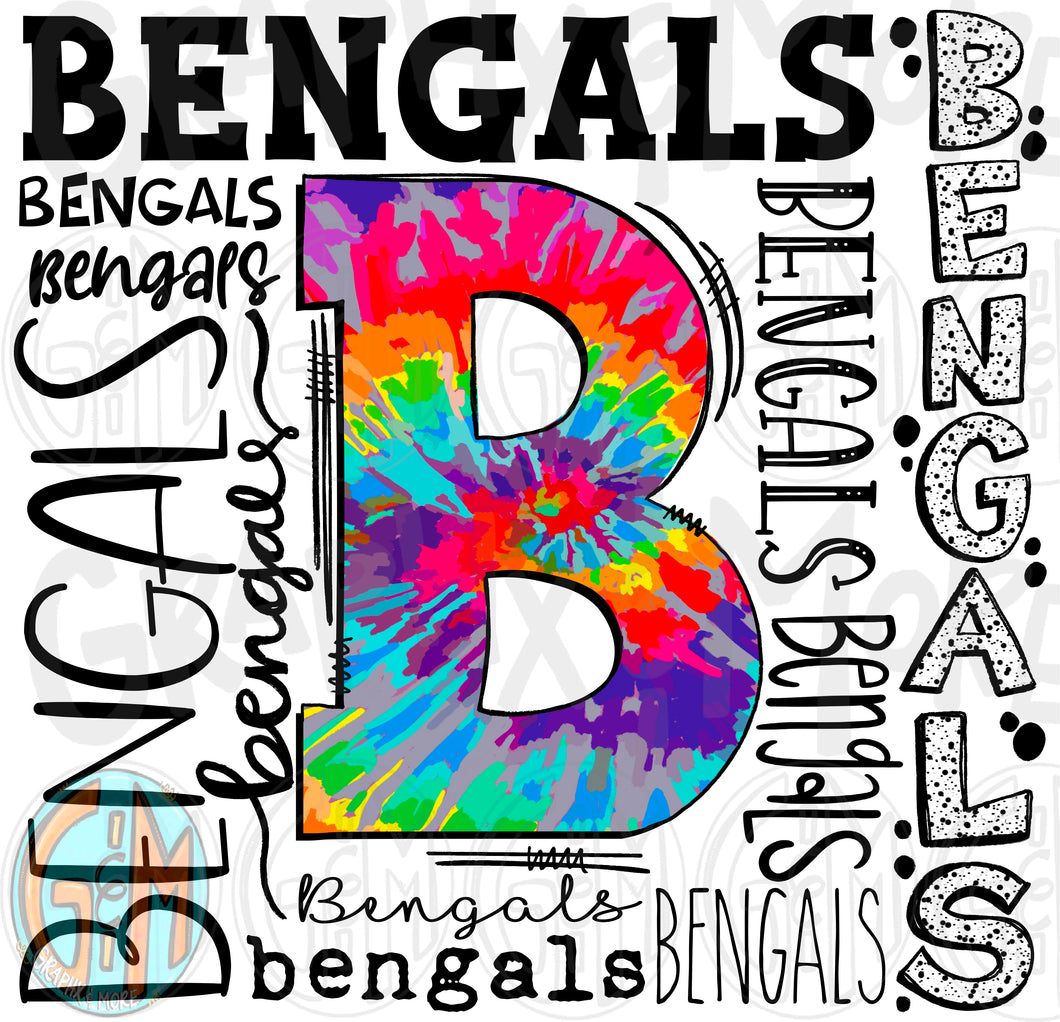 Bengals Collage PNG | Sublimation Design | Hand Drawn