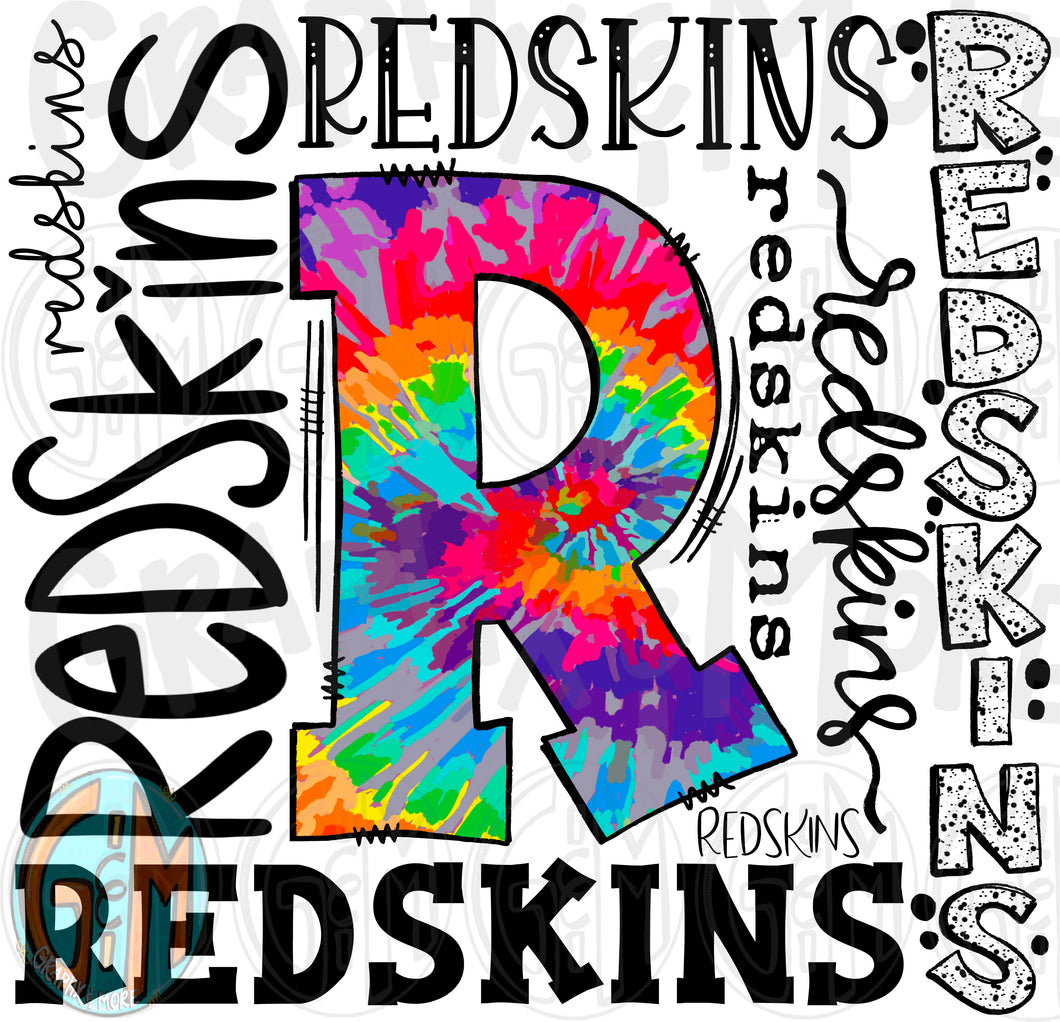 Redskins Collage PNG | Sublimation Design | Hand Drawn