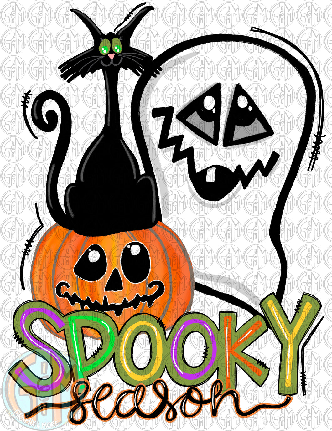 Spooky Season PNG | Sublimation Design | Hand Drawn